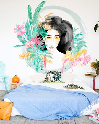 Too ruumi suvi ja rõõm Lara Costafreda värviküllaste seinakatetega Tapeedistuudiost