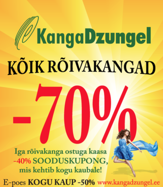 Septembrikuus Kangadzunglis kõik rõivakangad -70% Septembrikuus Kangadzunglis kõik rõivakangad -70%