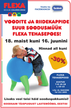 Sooduspakkumised Flexa Tehasepoes kuni 16. juunini