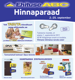 EhituseABC-s 2.-25. september HINNAPARAAD!