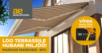 Loo terrassile hubane miljöö! Maikuus markiisid -30% Loo terrassile hubane miljöö! Maikuus markiisid -30%