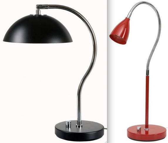 Newton lauavalgusti (paremal) Lotus lauavalgusti (vasakul)