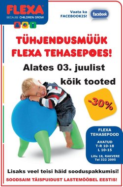 Tühjendusmüük Flexa Tehasepoes alates 3. juulist