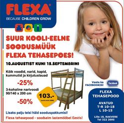 Suur kooli-eelne soodusmüük Flexa tehasepoes