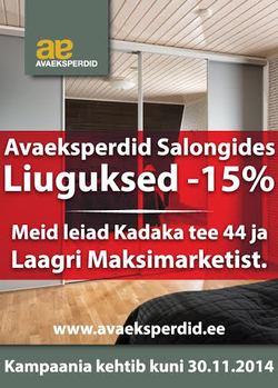 Avaeksperdid salongides liuguksed -15% Avaeksperdid salongides liuguksed -15%