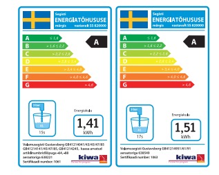 Gustavsbergi segistitel on hea energiasäästuklass.
