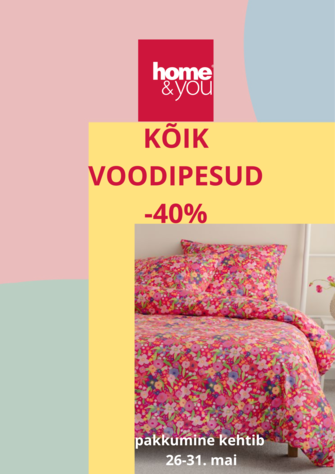 Home&You-s kõik voodipesu kuni Mai lõpuni - 40% Home&You-s kõik voodipesu kuni Mai lõpuni - 40%