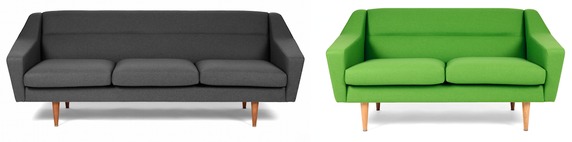 Kolme- ja kahekohaline diivan COSMO on saleda joone ja läbimõeldud disainiga.  Allikas: www.oot-oot.com