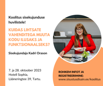 koolitus sisekujunduse huvilistele