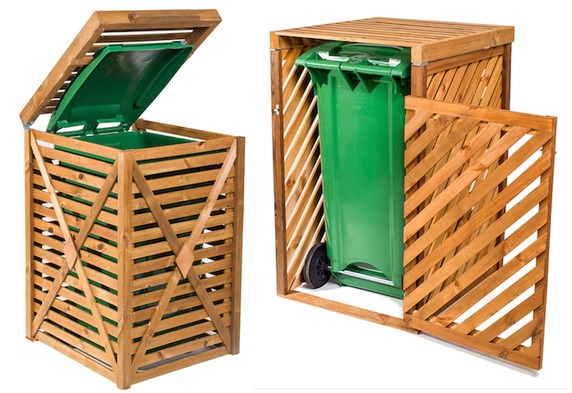 OÜ Woodproducts: Eestimaisest männipuust valmistatud integreeritav ümbris prügikonteinerile Allikas: trashcancovers.com