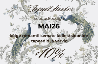 Tapeedistuudios sooduskoodiga MAI26 kõige romantilisemate kollektsioonide tapeedid ja värvid -10%