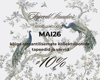 Tapeedistuudios sooduskoodiga MAI26 kõige romantilisemate kollektsioonide tapeedid ja värvid -10%