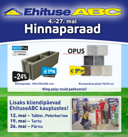 EhituseABC-s 4.-27. mai HINNAPARAAD!