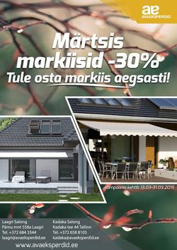 Märtsikuus markiisid -30% Märtsikuus markiisid -30%