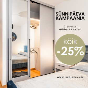 LIUGLEVAS UKSES KÕIK TOOTED -25% LIUGLEVAS UKSES KÕIK TOOTED -25%