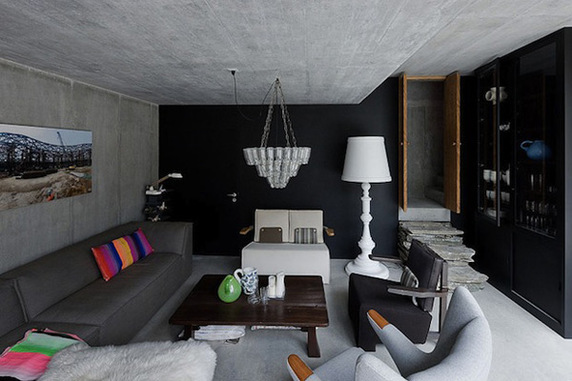 Maa-aluse maja elutuba. Allikas: www.trendir.com