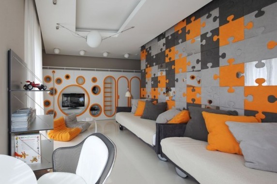 Vene arhitektibüroo Geometrix Design poolt kujundatud innovaatiline, dünaamiline ja huvitav noorukite tuba.  Source: www.lushome.com