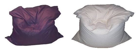 Ühevärvilisest kangast kott-toolid, mida on kerge sobitada sisekujundusega.