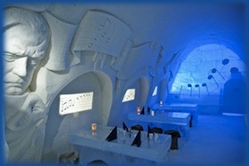 150 kohaga lumerestoran, kus korraldatakse laste sünnipäevasid ja palju teisi pidusid. Allikas: www.snowcastle.net