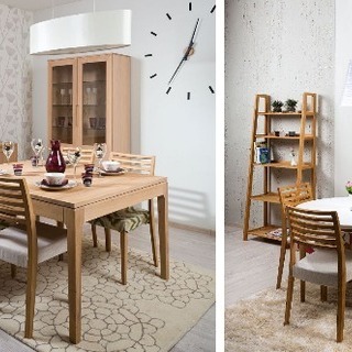  Söögilaud HUGO, keskelt pikenev. Pildil: Valge õli viimistlus.          *Söögilaud TOMMY, keskelt pikendatav. 