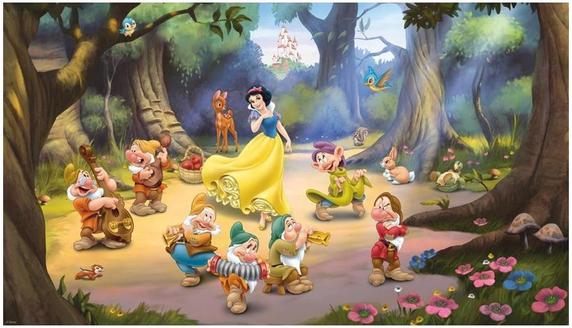 XL WALL MURAL Disney Snow White and the Seven Dwarfs / MEGASUUR PILTTAPEET: Lumivalgeke ja 7 Pöialpoissi Alkuperä: walldecor.ee