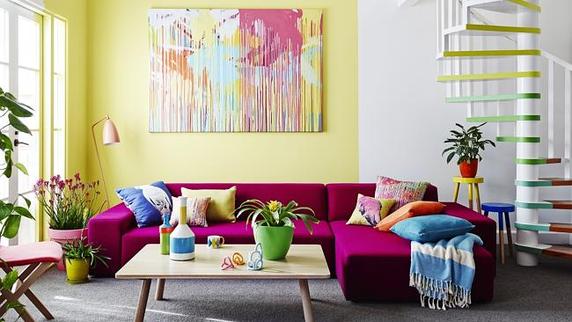 Näide trendikast interjöörist. Dulux 2014 kevad/suvi värvitrendid. Kujundanud: Rowena Martinich. Pilt: Lisa Cohen Allikas: tools.ntnews.com.au