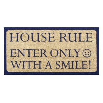 Uksematt \"House rules\" pikkus 75cm laius40cm